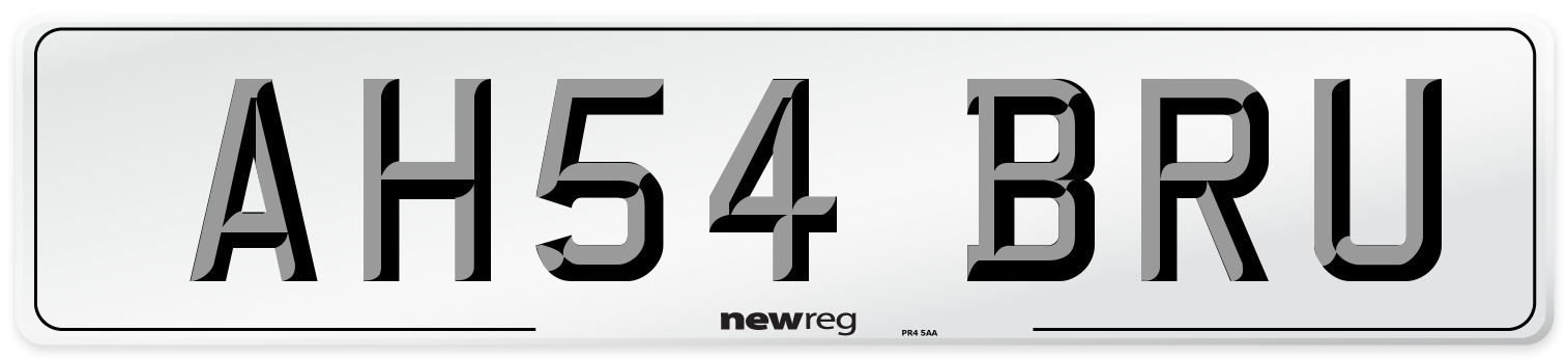 AH54 BRU Number Plate from New Reg